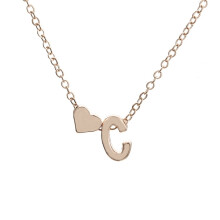Collana con ciondolo a forma di cuore con lettera maiuscola A-Z26, gioiello alla moda da donna, regalo