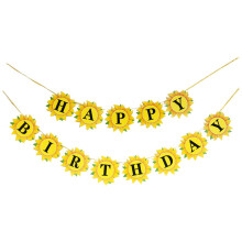 BUON COMPLEANNO Ghirlanda Girasole Striscione Decorazione per feste Striscione di carta creativo Decorazione per feste di compleanno