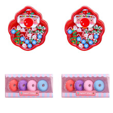 Lot de 4 mini gommes de Noël pour enfants - Gommes mignonnes pour les fêtes d'enfants - Récompenses pour les devoirs - Cadeau du Père Noël -