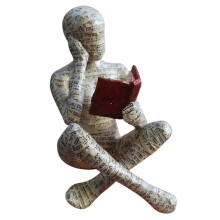 Miayilima Bureauornament Lezende Vrouw Beeldje Pulp Vrouw Lezende Boekenplank Decoratie Denker Stijl Hars Beeldje A