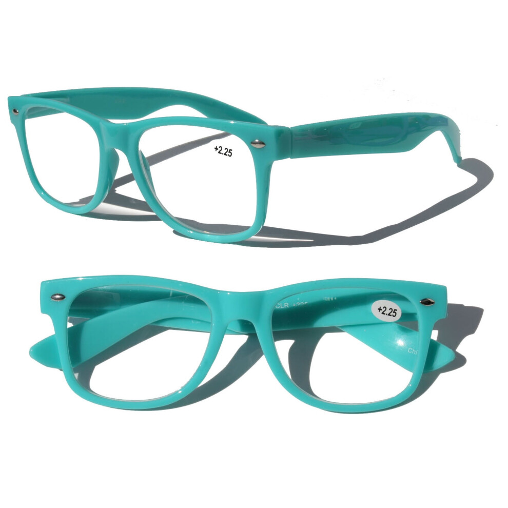 2 Pairs Colorful Reading Glasses - Comfortable Stylish Simple Readers Rx Magnification