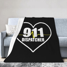 911Dispatcher Szív alakú polár takaró, szuper puha és minden évszakban meleg, téli termo takaró, kanapéra való takaró, fekete