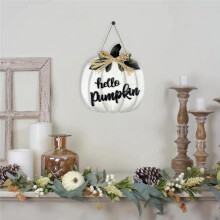 Ornáid Comhartha Doras Adhmaid Pumpkin WinysinHalloween, Maisiúcháin Baile, Fleasc Liostála Baile, do Lá an Bhuíochais
