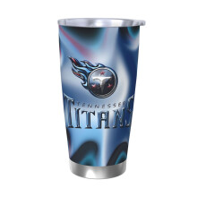 Thermos da 20 oz in acciaio inossidabile con coperchio e cannuccia a tema Titans Football Team - Compatibile con i portabicchieri per auto, per