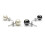 Set di 2 orecchini a farfalla in ottone placcato oro bianco da 8 mm con perle. 1