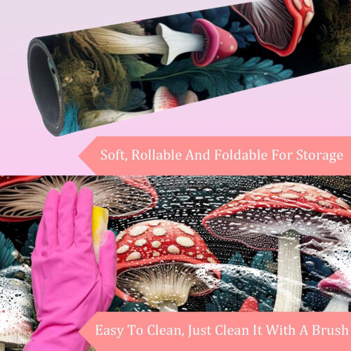 Πατάκι μπάνιου Mushroom World Memory Foam 20x31 ιντσών, πλένεται στο πλυντήριο, αντιολισθητικό, 2