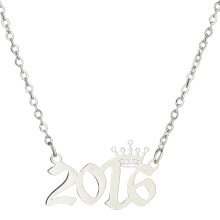 Collana con ciondolo numero Welling, anno, corona, acciaio inossidabile, catena squisita, collana da donna, regalo di compleanno
