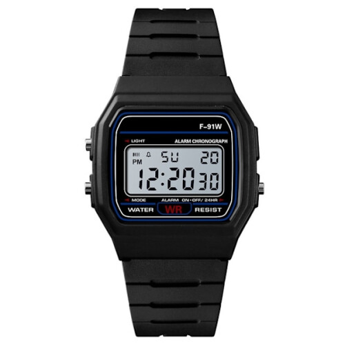 HONHX digital wristwatch with black silicone strap