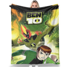 Couverture Ben10Blanket Super Douce en Flanelle Micro Polaire Ultra Douce pour Canapé, Lit, Voyage, Camping, Literie 152 x 127 cm