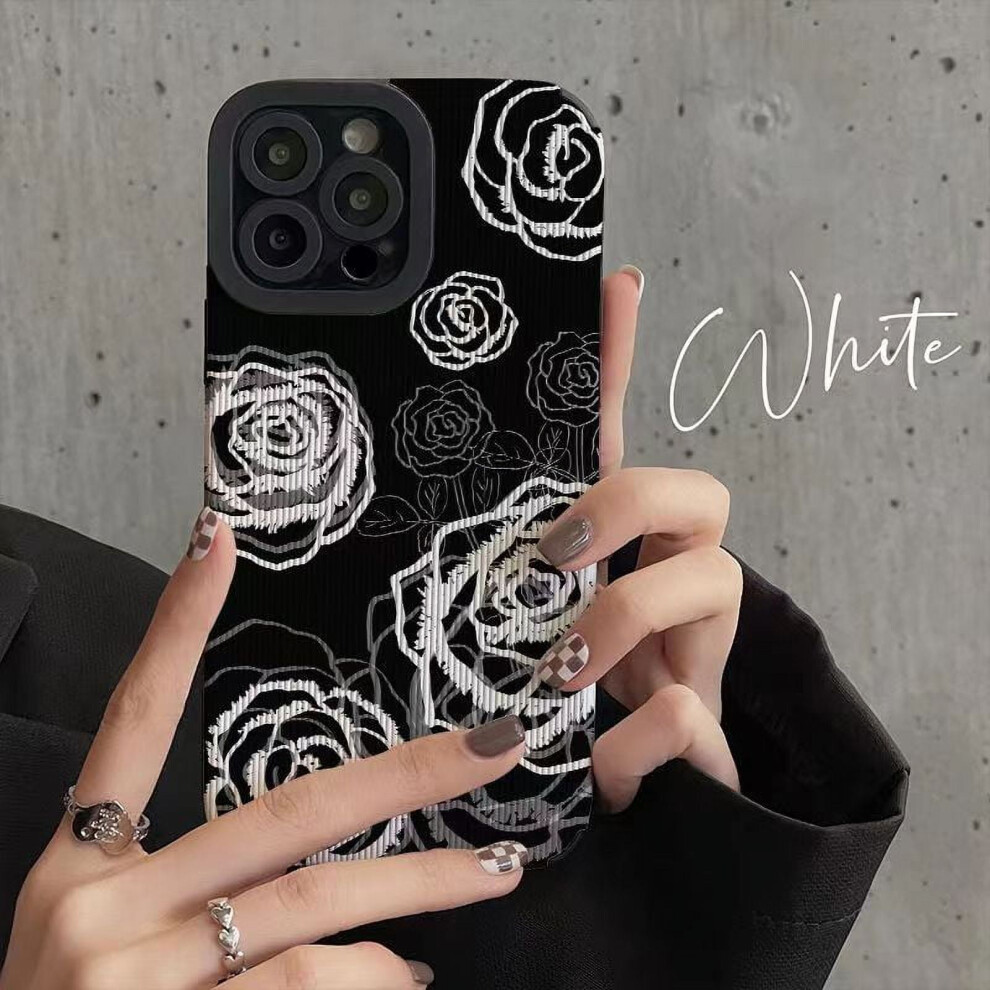 Phone Case For Flower Compatible With Apple 13Promax Mobile Compatible With Iphone13 Anti-Drop Protective Case 14Promax Personality White 9423501564535
