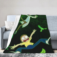 Hotelová deka Rick And Morty, anime deka do postele, deka na pohovku, ultra mäkká flísová deka do spálne a obývačky, 60X50 palcov