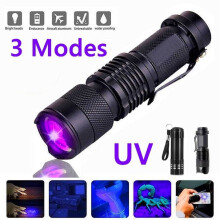 Linterna mini UV LED mejorada de 1/2/3/4 piezas, luz negra ultravioleta de 395 nm, linterna de aluminio, lámpara UV con zoom, 3 modos.