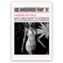 AEFER Vintage Schwarz-Weiß-Leinwandbild mit humorvollen Zitaten der New York Post, passend zur Retro-Einrichtung für Wohnzimmer, Schlafzimmer und