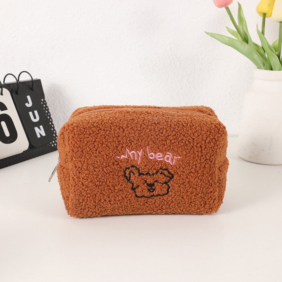 karymi School Supplies Bear And Lamb Plush Makeup Bag Girl Heart Large Capacity Storage Bag Pen Bag Back to School Supplies Weekly Deals