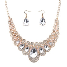 2 phíosa Muince Ráiteas Rhinestone Deora Cluaise Seodra Bridal Bronntanas