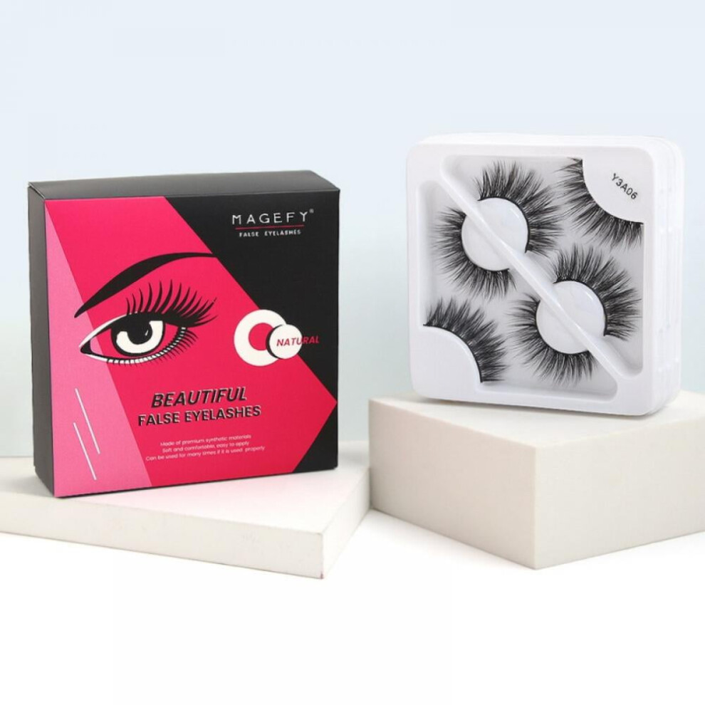 Black 10 Pairs Thick Long Cross Party False Eyelashes Band Fake Eye Lashes