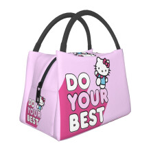 Lancheira térmica fofa com estampa da Hello Kitty, reutilizável e com isolamento térmico, ideal para escritório, trabalho, piquenique e