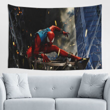 Spider-Man Wandteppich, Wanddekoration für Jungen- und Mädchenzimmer, Wohnzimmer, 152 x 102 cm
