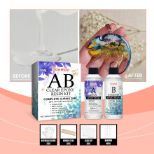 Epoxidharz-Tischplattenkleber (2-Komponenten, 193 g), hochglänzend, transparent, für DIY-Projekte, geeignet für Bartische, Arbeitsplatten und mehr