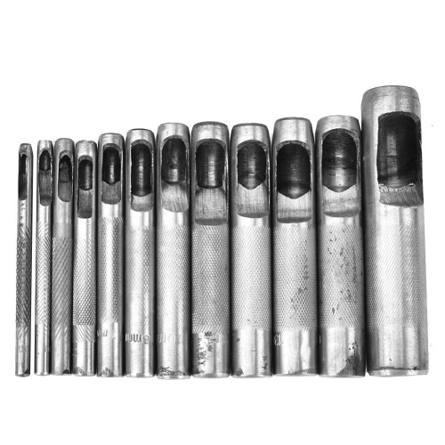 Hollow Round Punch Tool, Prevent Slipping Threaded Handle Design Leather Crafts Tool for Cloth 2