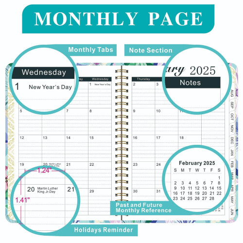 WNFJR2025Planner - jan. 2025 - dec. 2025, 2025Planner Week- en Maandplanner met Tabbladen, Planner/Kalender2025 2