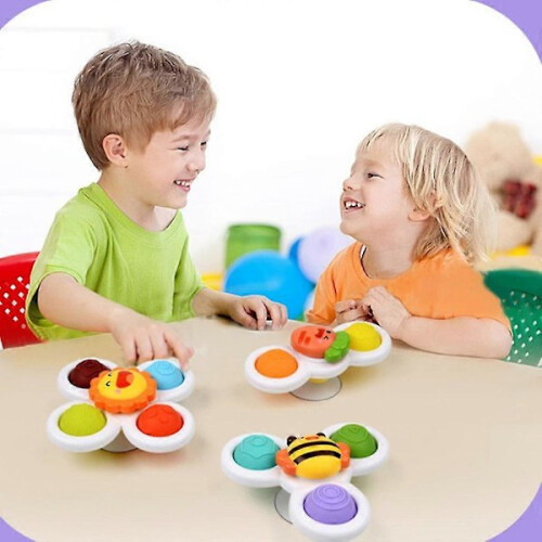Conjunto de 3 peças de Fidget Spinner de Dedo com Ventosa para Bebê [D] 1