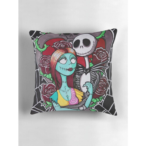 Capas de almofada AIVO Nightmare Before Christmas Jack e Sally, capas para almofada de sofá, polegadas, dois lados 2