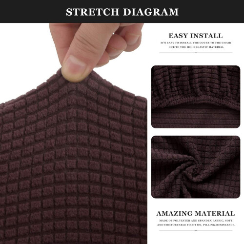 Καλύμματα καρέκλας Jacquard 6 τεμαχίων, αφαιρούμενα, πλενόμενα, αντιολισθητικά, 1