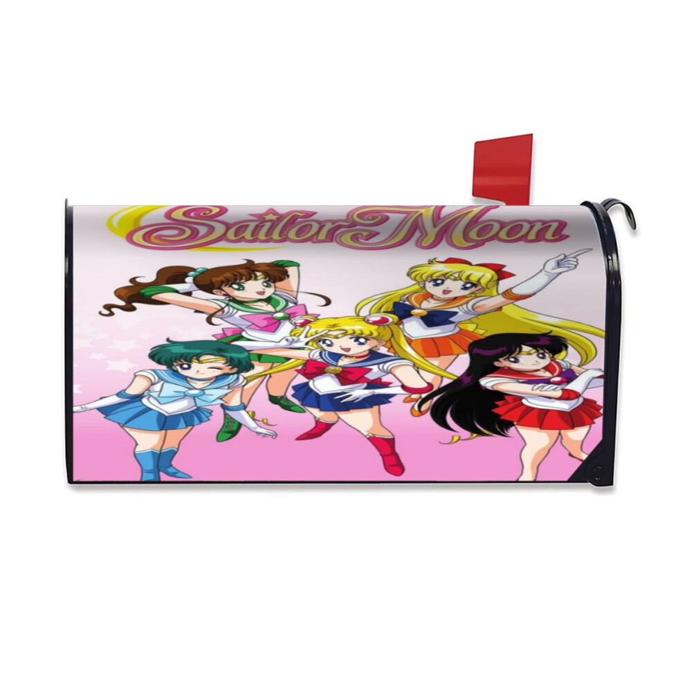 Sailor Moon Animation Mailbox Cover - Dual-Sided, 25.5"X21", Outdoor Garden Decor, Customized Standard Size 9191629697472