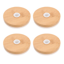4Pcs Mason Bottle Lids Bamboo Lids for Mason Jars Wide Mouth Jar Lids Practical Jar Lids