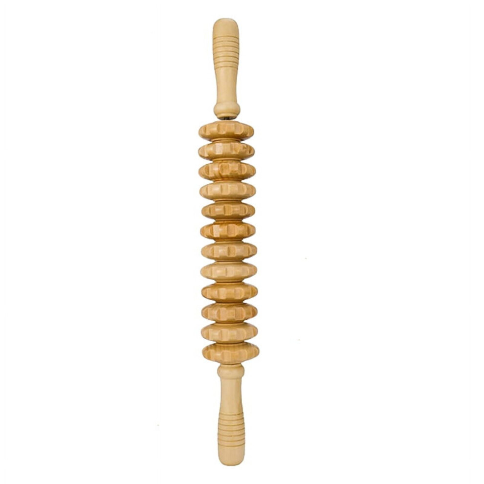 12 Rollers Wooden Massager Curved Exercise Roller Sticks Full Body Wood Therapy Massage Tools Muscle Pain Release