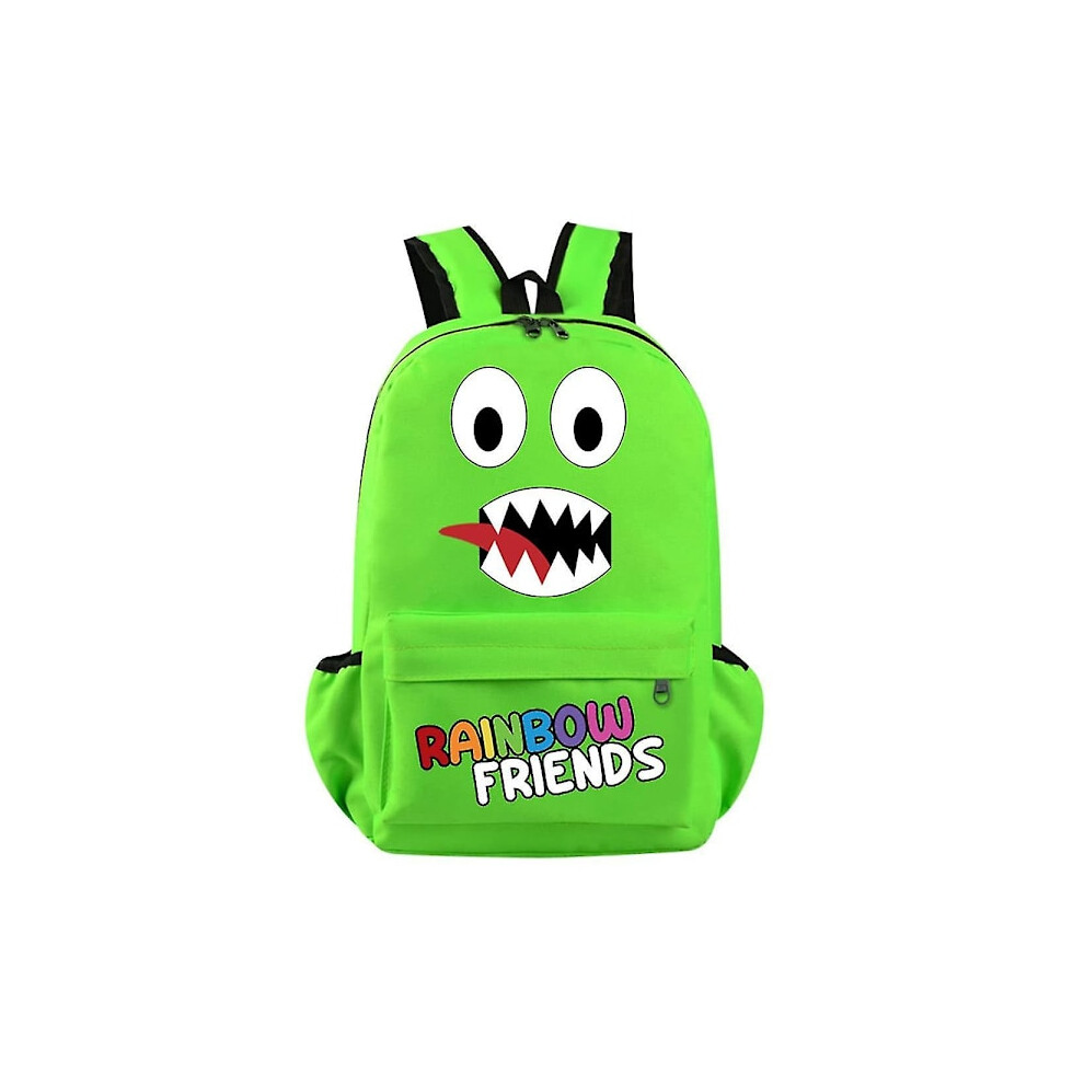 Kids Boys Girls Roblox Rainbow Friends Printed Backpack Large Capacity School Bag Rucksack Green