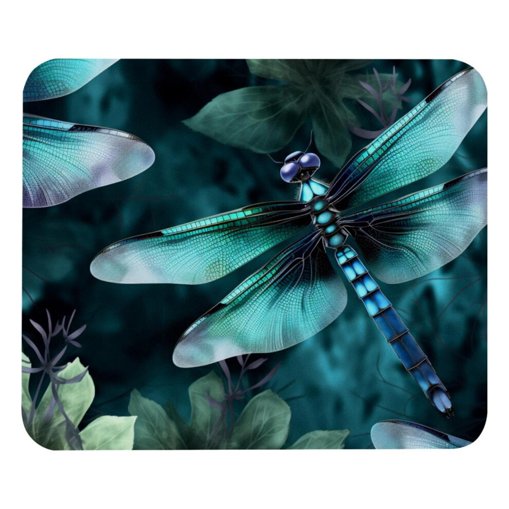Dragonfly Mouse Pad 8.3'' X 9.8'' With Non-Slip Rubber Base, Compatible With Laptop, Writing & Gaming Green 9191629699568