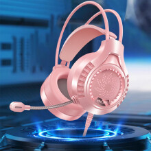 Quinlirra Back to School Headworn Computer Gaming Earphones, Wired Earphones, Illuminated 3.5mm+USB Powered Gaming Earphones
