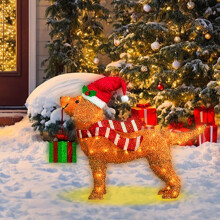 ICQOVD Clearance Christmas Dog LED Light, Animated Christmas Decoration Outdoor Glowing Christmas Animals with Lights, Garden Yard Insert Lamp