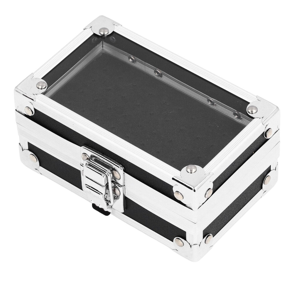 Nail Drill Bits Holder with Secure Locking Cover, Clear Dustproof MultiHole Storage Case for Salon