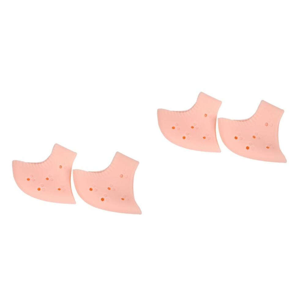 Heel Protectors Silicone Moisturizing Sleeves for Dry Cracked Heels, Foot Pain Relief, 2 Pairs