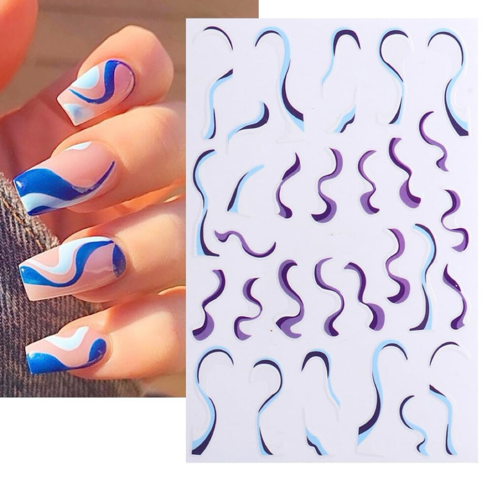 8 Sheets 3D Graffiti Nail Art Stickers SelfAdhesive Nail Decals with Fire Flame Designs