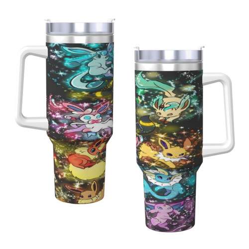 Pikachu 40oz H2.0 Ανοξείδωτο ποτήρι με μόνωση κενού αέρος με καπάκι και καλαμάκι για