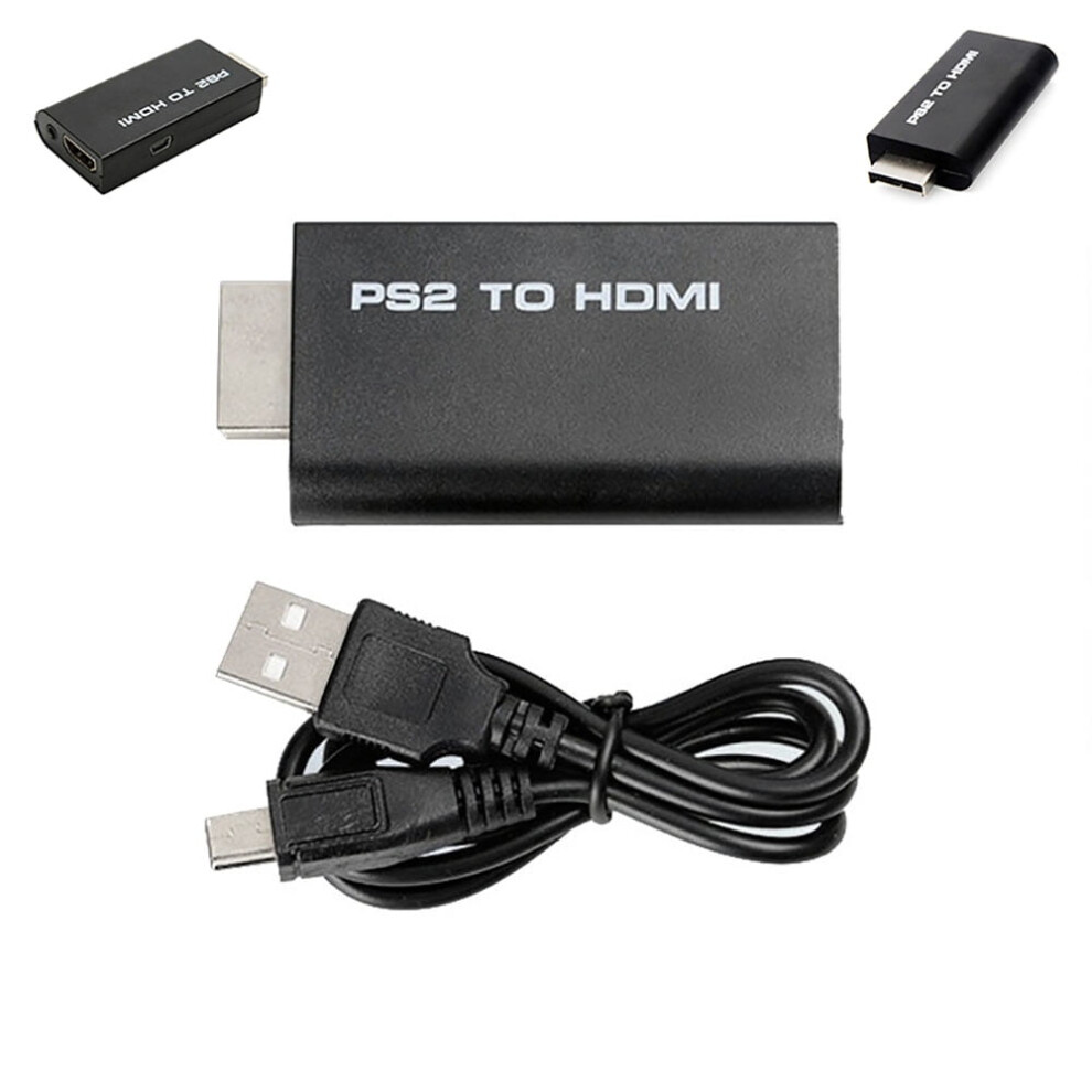Ps2 To Hdmi-Compatible Converter For Sony Playstation 2, With 3.5Mm Audio Jack For Hdtv Monitor, Black 9448196948002
