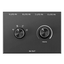 4 portos 3,5 mm-es sztereó audiováltó támogatás 1 be-/kimenet vagy 4 be-/kimenet PC-hez, telefonhoz, laptophoz, fejhallgatóhoz