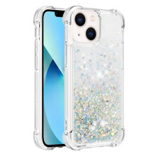 Glitter Bling TPU-suojakuori, yhteensopiva iPhone 15Silver -puhelimen kanssa