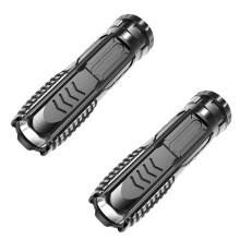 Ruhiku GW2Pcs LED Uppladdningsbar USB Långdistans Mini Bärbar Hushålls Stark Ficklampa