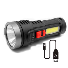 WQQZJJ LED-ficklampa med USB-laddning, strålkastare med lång räckvidd, bärbar mini-multifunktionell utomhuslampa, nödbelysning, kompatibel med