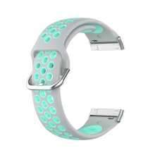 Silikon-Fitnessarmband Versa3/kompatibel mit Fitbit Sense - Grau/Türkis
