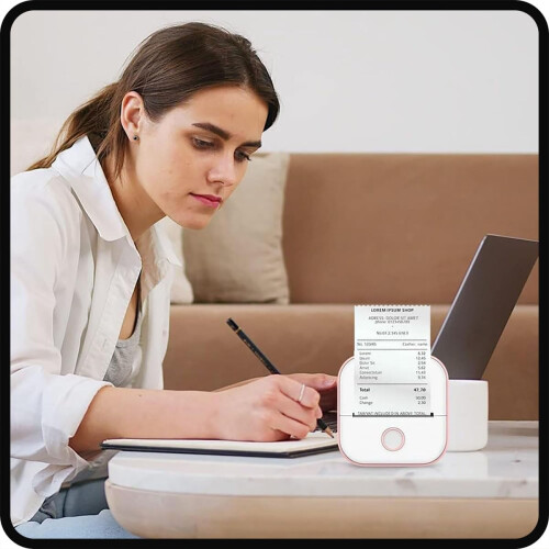 Prialize Inkless Pocket Printer, Sticker Printer - Mini Label Maker, Portable Thermal Printer for Study, DIY Scrapbook (Pink Gift Box) 1