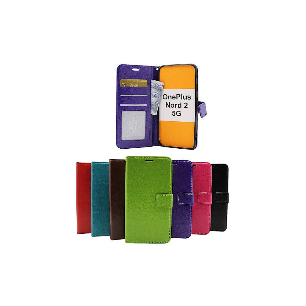 Crazy Horse Wallet Compatible With Oneplus Nord 2 5G Red 9448196949344