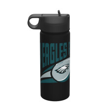 Geïsoleerde roestvrijstalen waterfles van Eagles Sports, 530 ml (18 oz), draagbare lekvrije beker met rietje, compatibel met Eagles-accessoires.