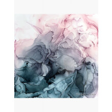 Pictură abstractă gri curgătoare de la Blush and Payne, decor de artă modernă, fără ramă
