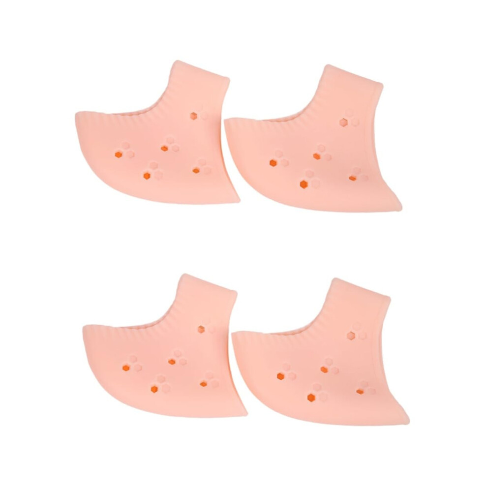 Heel Protectors Silicone Heel Cups for Dry Cracked Feet Moisturizing Sleeves SEBS Gel Socks 2pcs